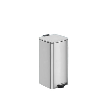 Pedaalemmer 30 L – stalen afvalbak met pedaal, zilver, 34 x 28,5 x 54,4 cm