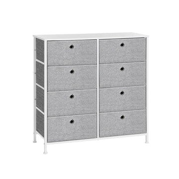 Opbergkast - Kledingkast - MDF en staal - 30 x 80 x 81,5 cm - lichtgrijs-wit