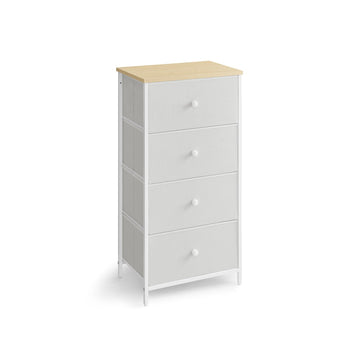 Witte eiken opbergkast - spaanplaat en staal - 30 x 45 x 91,7 cm