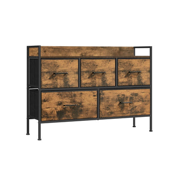 4-ladekast opbergkast dressoir spaanplaat MDF stalen frame 29 cm
