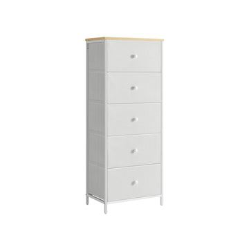 Opbergkast met stoffen lades - spaanplaat - 29,8 x 45 x 112,3 cm - 68 kg