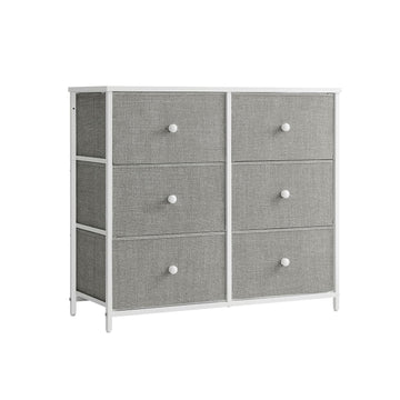 Ladekast met 3 lades - opbergkast - lichtgrijs wit - 30x80x71 cm