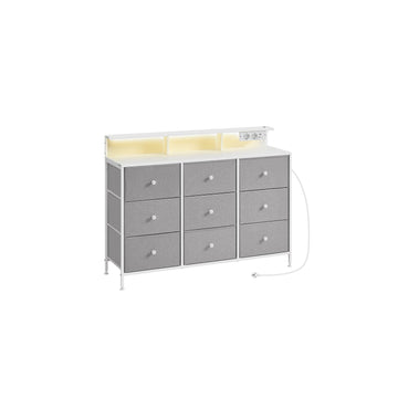 Ladekast met 9 lades - opbergkast - dressoir - LED-verlichting - 33,5 x 114 x 84 cm