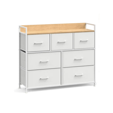 Witte eiken ladekast - opberger - lades - spaanplaat - 28,5 x 98 x 85 cm