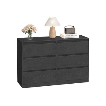 Ladekast met 6 lades, zwart, 40 x 119,4 x 75 cm - Kailyn
