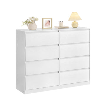 Ladekast met 8 laden voor slaapkamer | Sneeuwwit | 119,4x40x97,5 cm