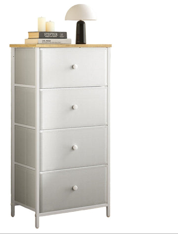 Witte opbergkast met laden - Houten plaat - 30 x 45 x 91,7 cm