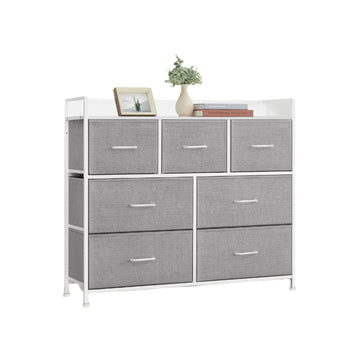 7-ladekast met stoffen fronten - 28,5 x 98 x 85 cm