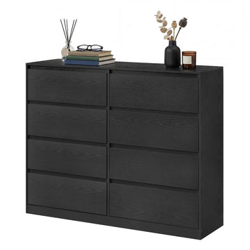 Ladekast met 8 laden voor slaapkamer | Zwart | 119,4x40x97,5 cm