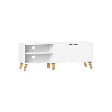 Witte tv-kast van spaanplaat - ruime opbergruimte - 40 x 140 x 50 cm