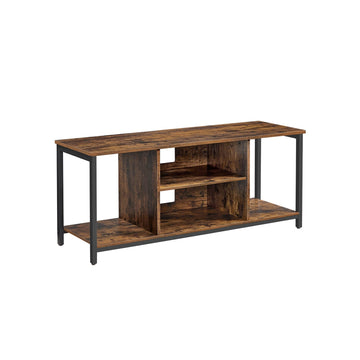 Vintage tv-meubel bruin-zwart - 120 cm - spaanplaat en staal - max. 40 kg