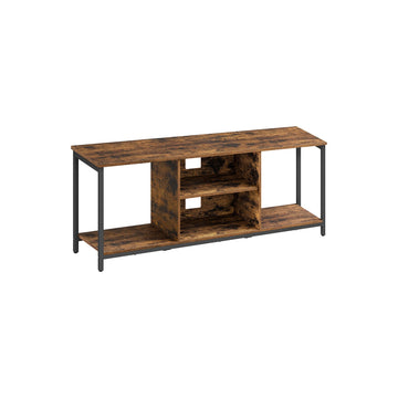TV-meubel met open vakken - bruin/zwart - 147 x 40 x 50 cm