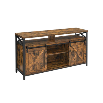 Vintage bruin-zwarte tv-kast - 40 x 147 x 76 cm - draagvermogen 91 kg
