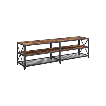 TV-meubel met 3 niveaus, vintage bruin-zwart, 178 x 39 x 52 cm