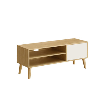 TV-meubel bruin-wit met veel opbergruimte 120 x 40 x 49 cm