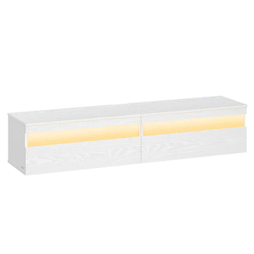 Zwevend tv-meubel - hangend lowboard - ruimtebesparend - 147 x 35 x 30 cm, sneeuwwit