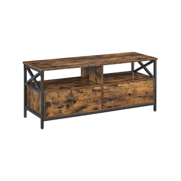 TV-meubel - hoekmeubel - spaanplaat/metaal - vintage bruin-zwart - 120 x 40 x 50 cm