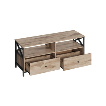 TV-meubel - mediaconsole van spaanplaat en staal - 40 x 120 x 50 cm - eiken bruin-zwart
