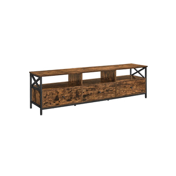 Tv-meubel vintage bruin-zwart - spaanplaat en staal - 40 x 178 x 50 cm