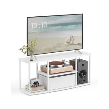 TV-meubel - wit - houtspaanplaat - voor tv's tot 50 inch - 110 x 35 x 46 cm