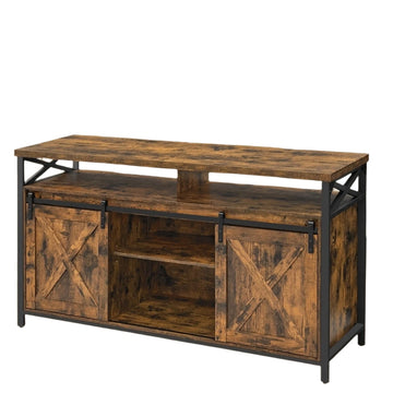 TV-meubel vintage landelijk - retro tv-standaard - spaanplaat & staal - 40 x 147 x 76 cm