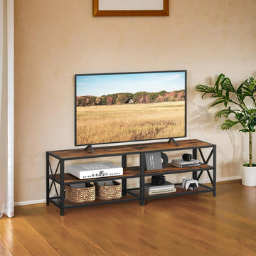 TV-meubel voor tv's tot 70 inch | Vintagebruin-zwart | 160x39,2x50 cm