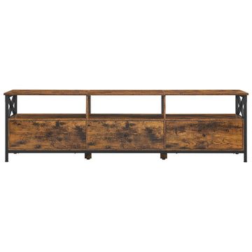 Tv-meubel voor televisies tot 80 inch, veel opbergruimte | Bruin-Zwart | 178x40x50 cm