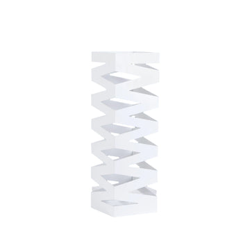 Vierkante metalen paraplubak - ijzer - wateropvangbak & haken - 15,5 x 15,5 x 49 cm