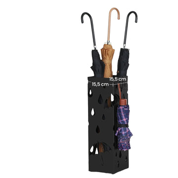 Metalen paraplubak - ijzeren parapluhouder - vierkant - 15,5 x 15,5 x 49 cm