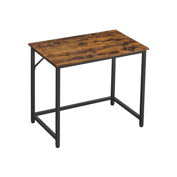 Smal bureau industrieel design - spaanplaat/stalen frame - vintage bruin-zwart - 80 x 50 x 75 cm