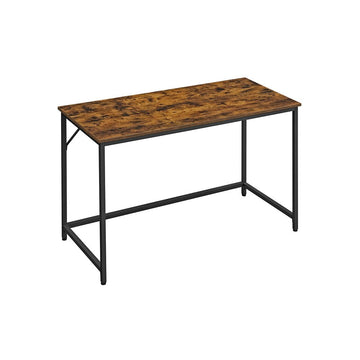 Computerbureau, gamingbureau, stalen frame, vintage bruin-zwart, 120 x 60 x 75 cm