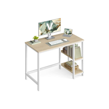 Bureau - Werktafel - Studiebureau - Spaanplaat & staal - 100 x 50 x 76 cm - Bruin-wit