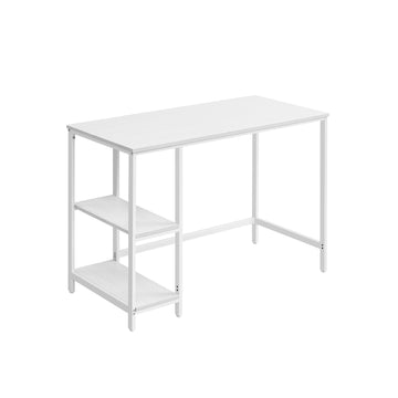 Wit bureau met planken - spaanplaat - stalen frame - 50 x 100 x 76 cm