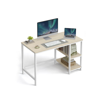 Houten bureau met 2 planken - ruimtebesparend - 60 x 120 x 76 cm
