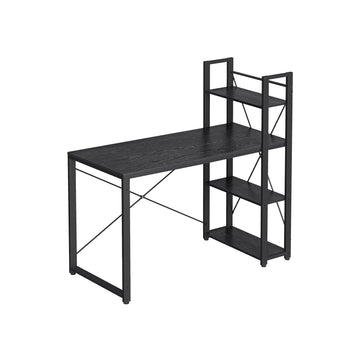 Zwart bureau 120 x 120 cm - spaanplaat en staal - ruim en stevig