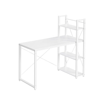 Wit bureau met stalen frame - schrijftafel - spaanplaat - 56 x 120 x 120 cm
