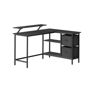 L-vormig bureau - gamingbureau - spaanplaat en staal - ruim - 105 x 135 x 89,5 cm