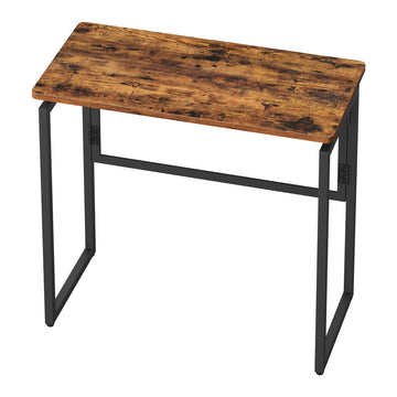 Inklapbare computertafel met afgeronde hoeken | Bruin | 80x40x74 cm