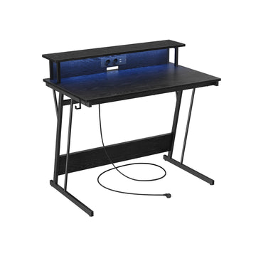2-delige set zwarte eetkamerstoelen, gestoffeerd en comfortabel