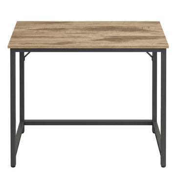 Computertafel voor thuiskantoor, stabiel en eenvoudig te monteren | Bruin-zwart | 100x50x76 cm
