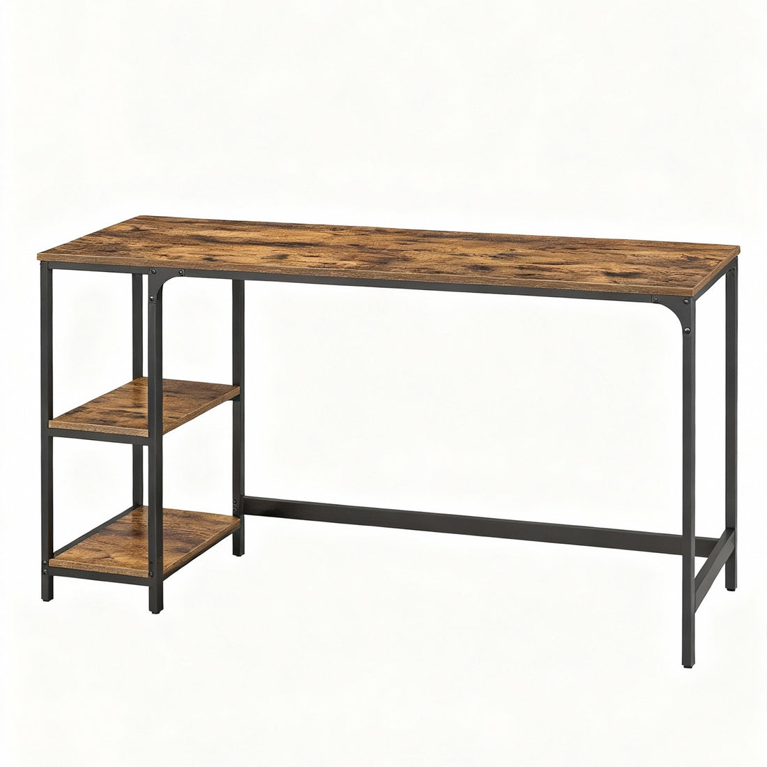 Büro, PC-Tisch, Schreibtisch | Vintagebraun-Schwarz | 140x60x75 cm