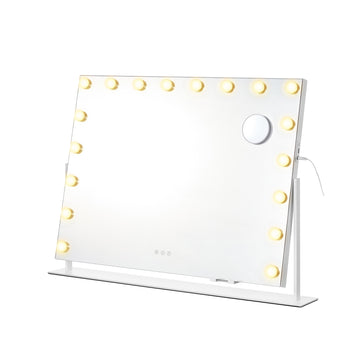 Make-upspiegel met verlichting en 18 ledlampen | Matwit | 90x12x65 cm