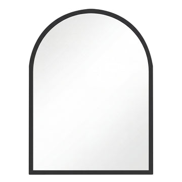 Gewelfde wandspiegel met aluminium frame | Zwart | 30x1,3x40 cm