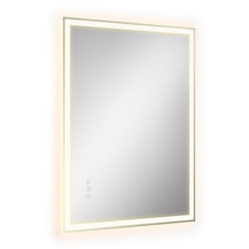 Wandspiegel met ledverlichting, rechthoekig | Wit | 70,7x50,7 cm