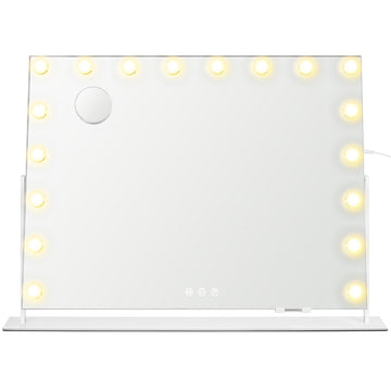 Make-upspiegel met ledverlichting, touchbediening | Wit | 90x12x65 cm