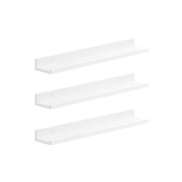 Witte wandplankenset - zwevende MDF-planken - 10 x 60 x 5/2 cm - 15 kg