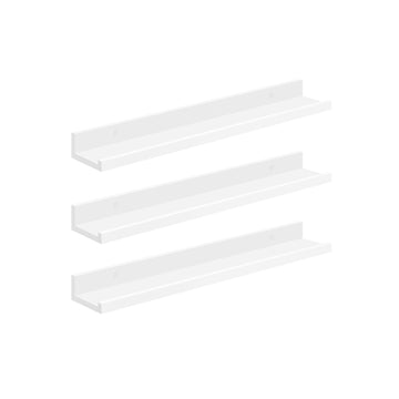 Wandplank 3-delige set MDF wit - zwevende decoratieve planken - 10 x 80 x 5/2 cm