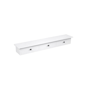 Wandplank met 3 lades, zwevend, wit - 80 x 15 x 10 cm