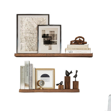 Rustieke zwevende wandplank - MDF - wandopberging - incl. pluggen - 60 x 20 x 3,8 cm