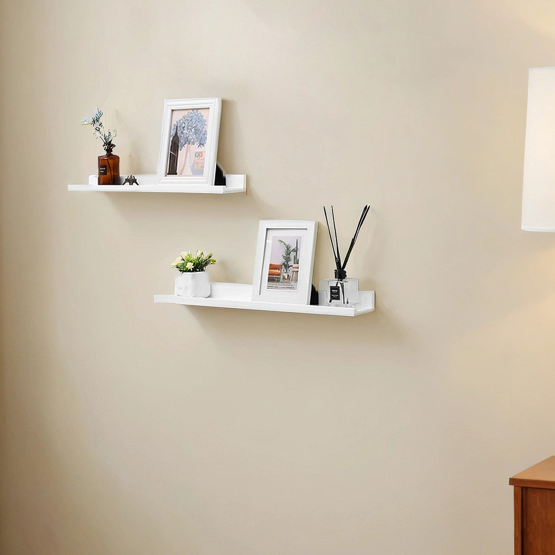 Vägghylla set om 2 - E1 MDF - 60 x 10 x 5 cm